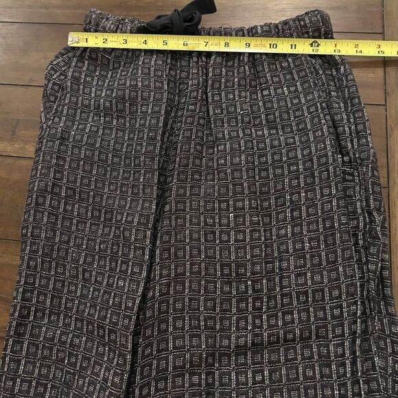 Flax Gray Black Print 100% Linen Top Pants Set Size P (4-6) - Picture 9 of 14